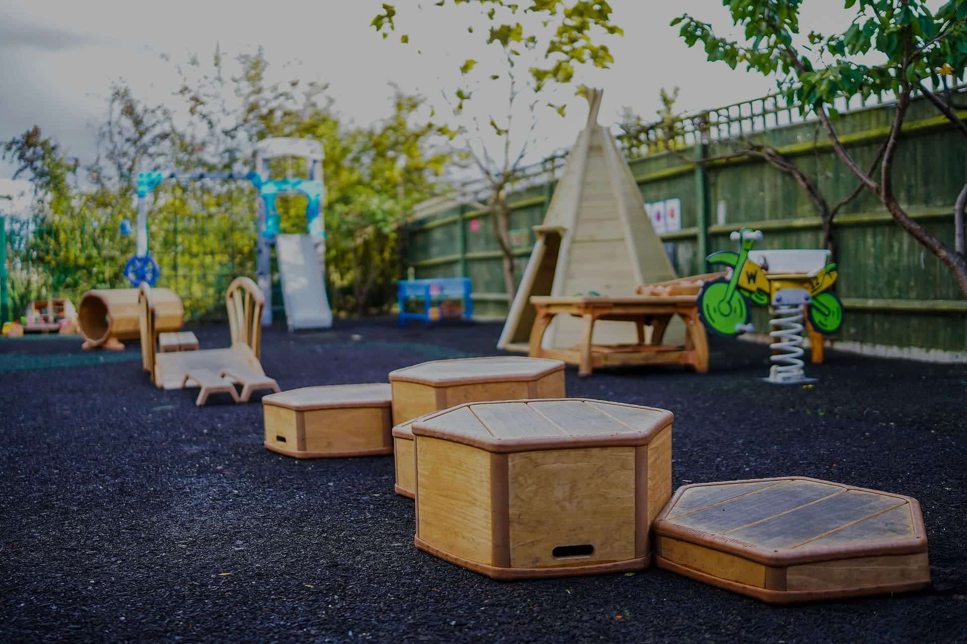 Children learning outdoors at Blue Nest Montessori